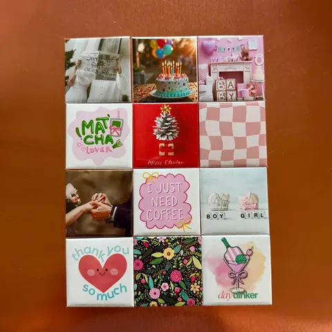 12 Custom Photo Magnets | 2" x 2" Square